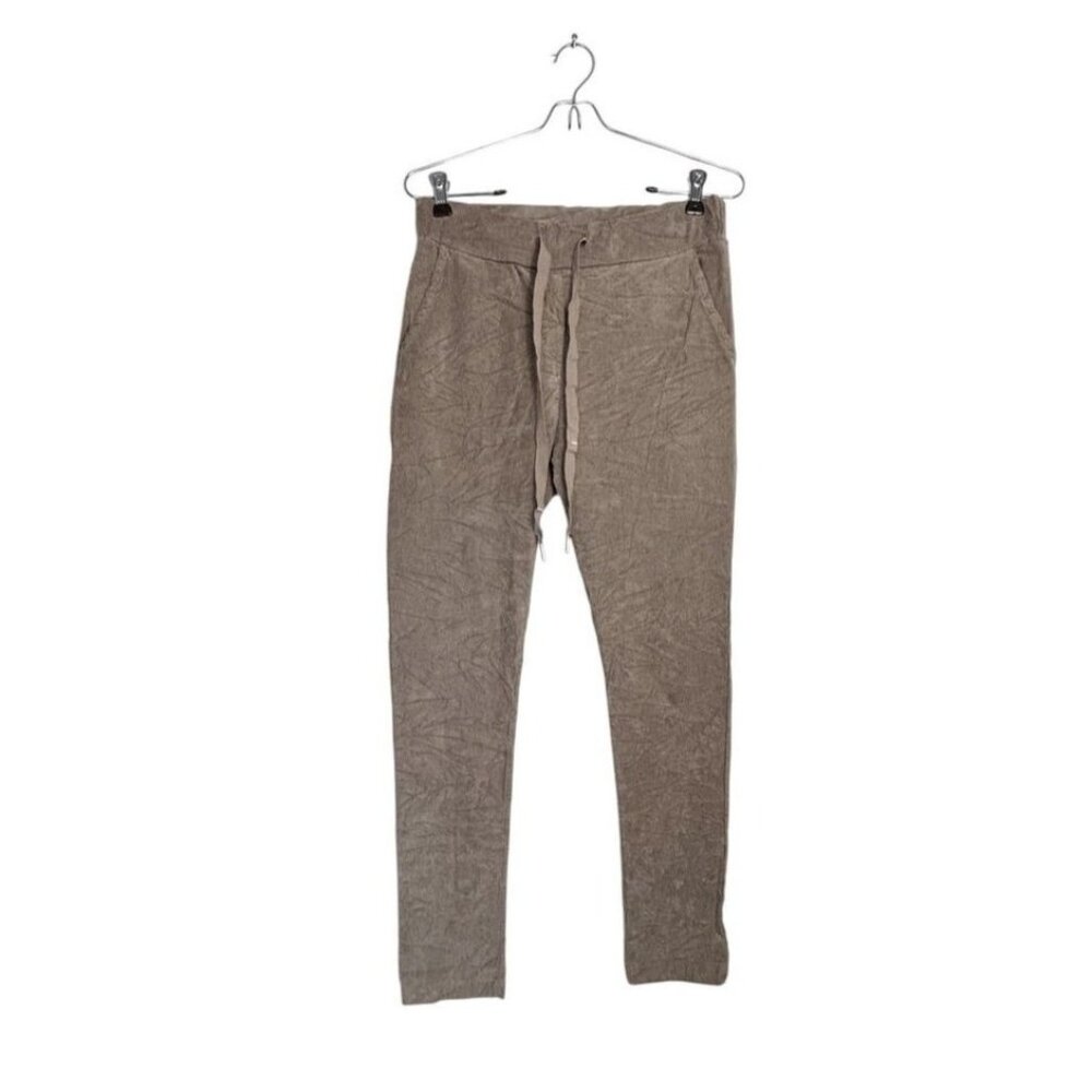 Venti6 Women's Corduroy Drawstring Jogger Pants in Fango - Sz XS - NWT